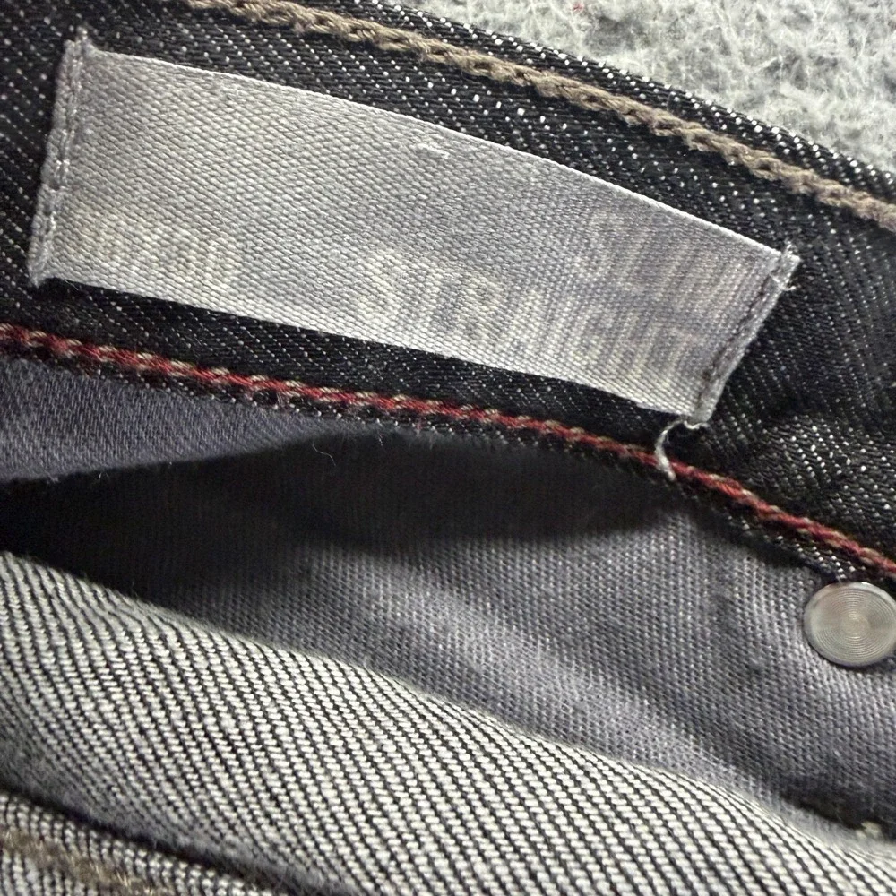Arizona Jeans Mens 36x30 Black Cotton Denim Straight Slim Fit Workwear Travel